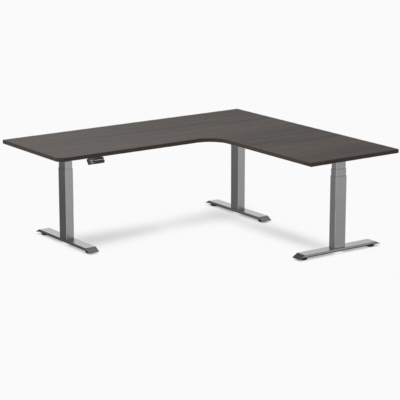 Desky L-Shape Curved Laminate Sit Stand Desk image number 0