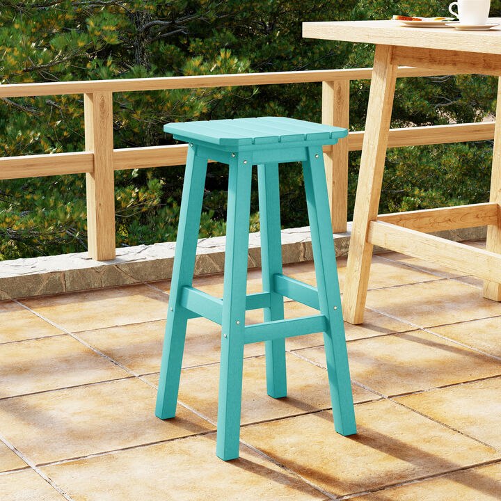 WestinTrends 29" HDPE Outdoor Patio Square Backless Bar Stool