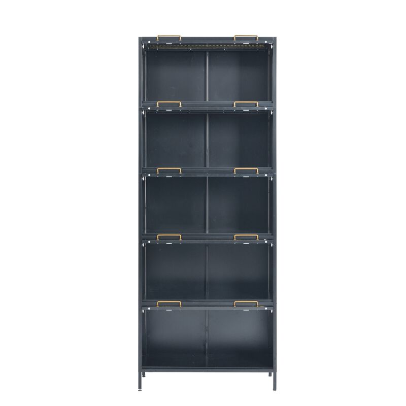 Wimnux Modern LED Lighted Metal Display Cabinet image number 7