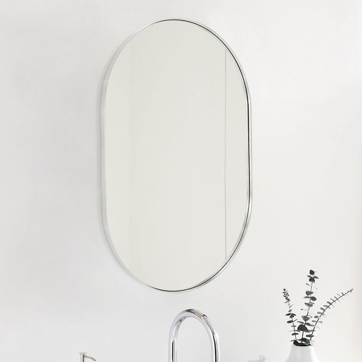 ELEMENT ACE 20x33 Inch Oval Wall Mirror with Shatterproof Design