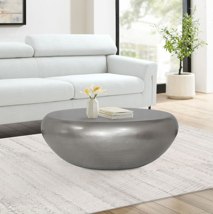 Pasargad Home Helios Hand-Forged Drum Coffee Table