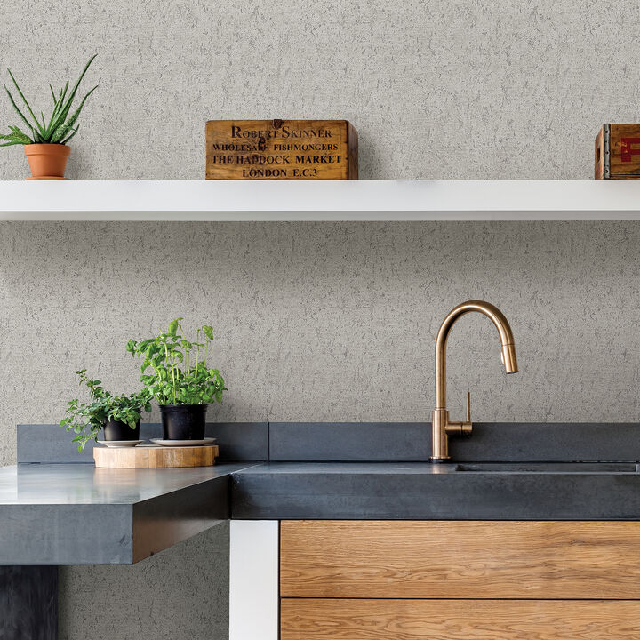 Guri Grey Faux Concrete Wallpaper (Set of 2)