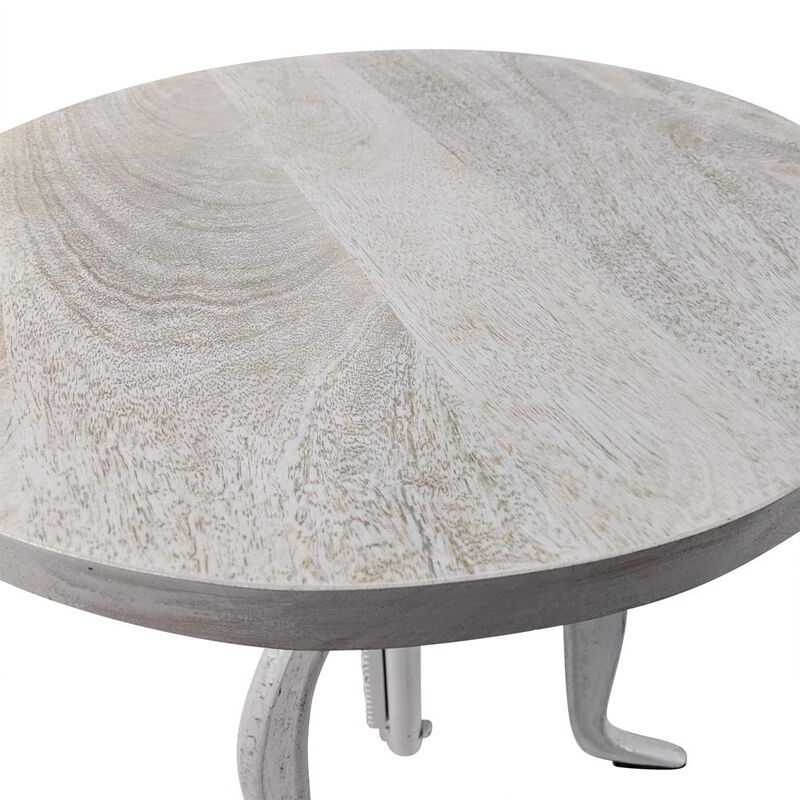 Carolina Living Regan Adjustable Accent Table - Whitewash