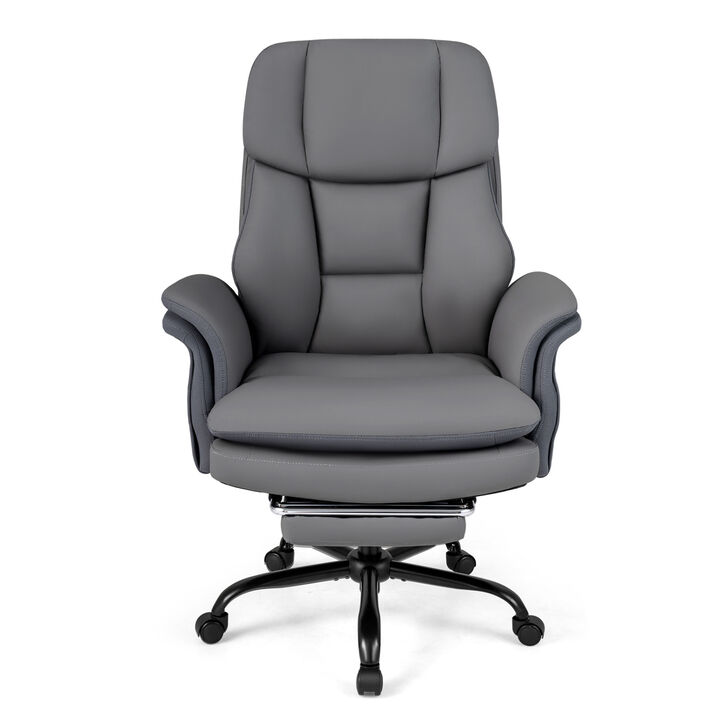 Ergonomic Cross Legged Office Chair Big and Tall with Retractable Footrest