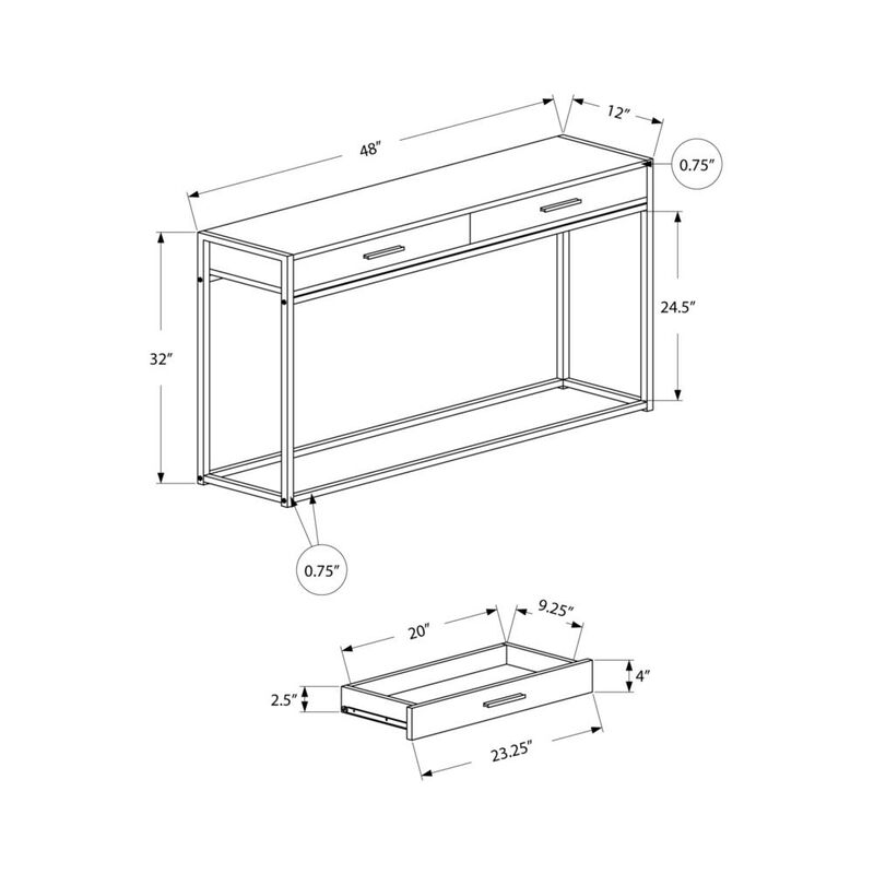 Monarch Accent Table, Console, Entryway, Narrow, Sofa, Storage Drawer image number 3