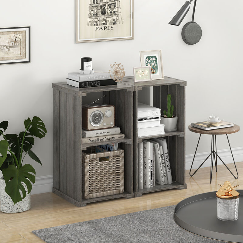 2-Cube Storage Shelf with Open Back and 3-Tier Shelf