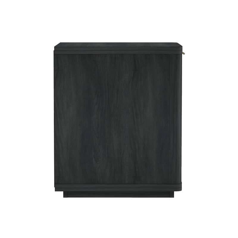 Evelyn Narrow 1-Drawer Nightstand in Dark Gray