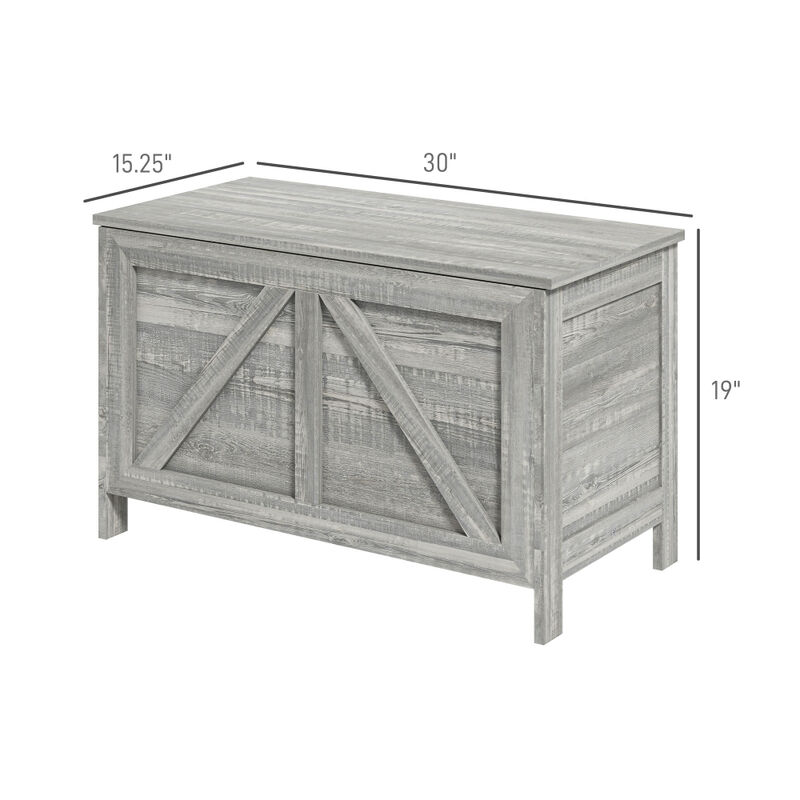 Farmhouse Style Grey Storage Bench For Entryway image number 2