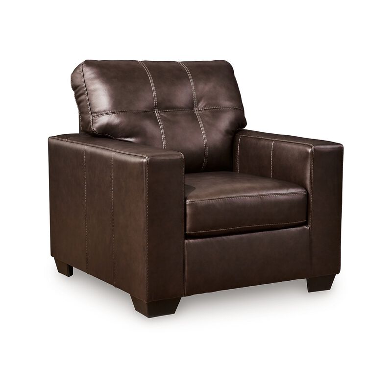 Orion Armchair, Modern Dark Brown Tufted Real and Faux Leather Cushion image number 0