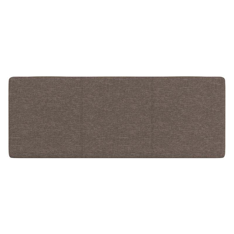 Avalon 48 inch Wide Contemporary Rectangle Storage Ottoman Bench in Fawn Brown Linen Look Fabric, Assembled image number 4