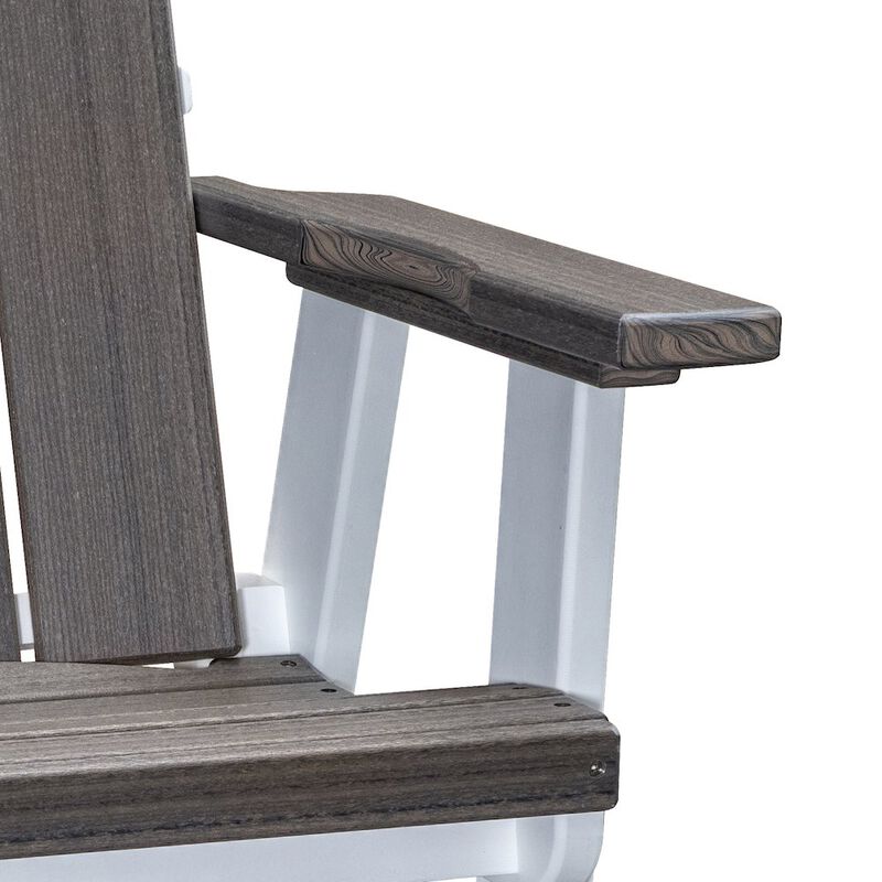 American Furniture Classics Brandon Swivel Glider in Coastal Gray on a White Base