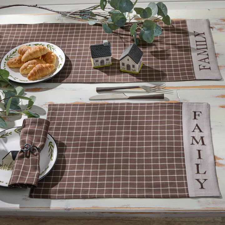 Park Designs Family Brown Plaid Table Runner 13" x 54"