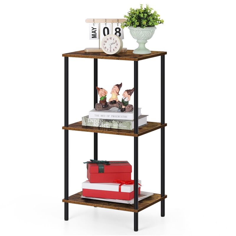 ETELI Tall Side Table 3 Tier Small End Table Stand 31.6"" Height Telephone Table Industrial Entryway Table Night Stand with Meta