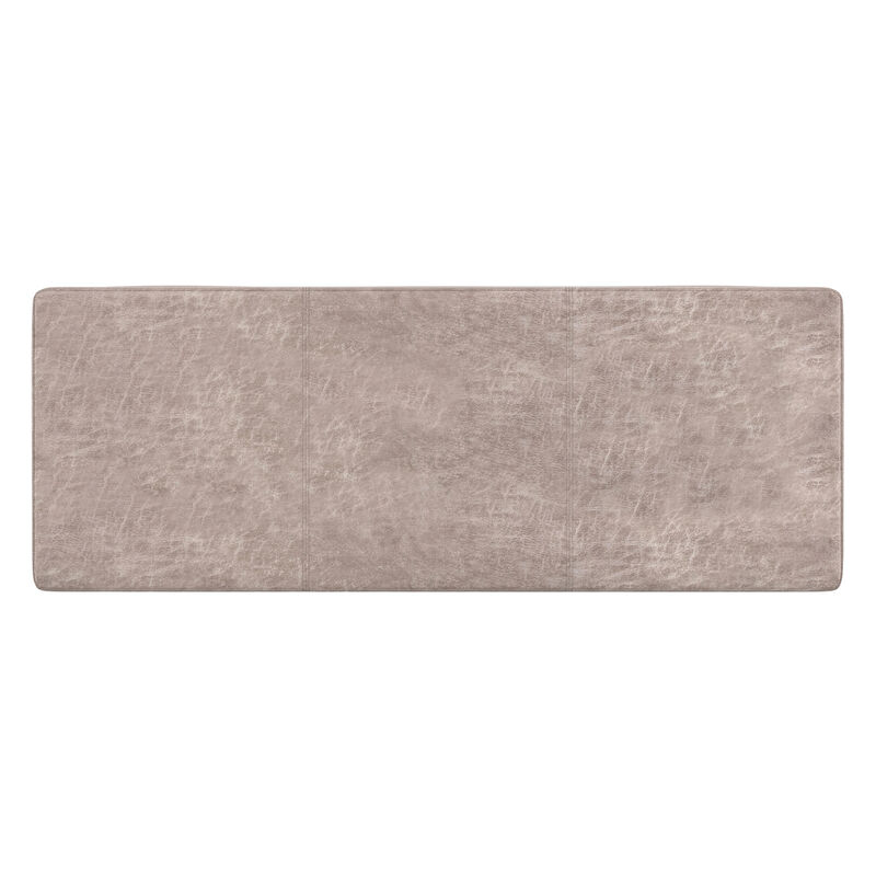 Avalon 48 inch Wide Contemporary Rectangle Storage Ottoman Bench in Distressed Grey Taupe Vegan Faux Leather, Assembled image number 5