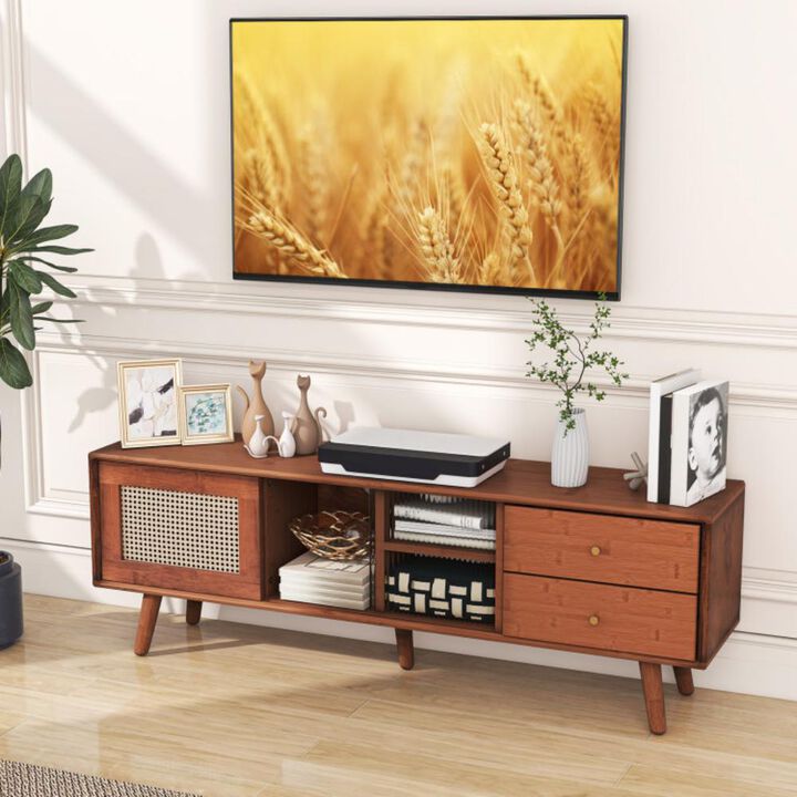 Hivvago Bamboo TV Stand for TV