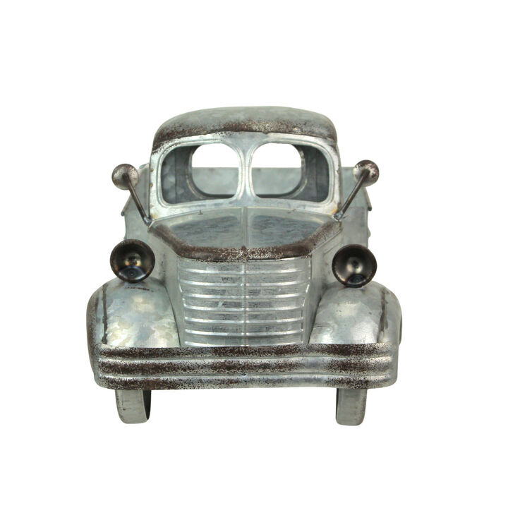 Distressed Galvanized Silver Truck Planter &ndash; Rustic Decor for Gardens & Patios