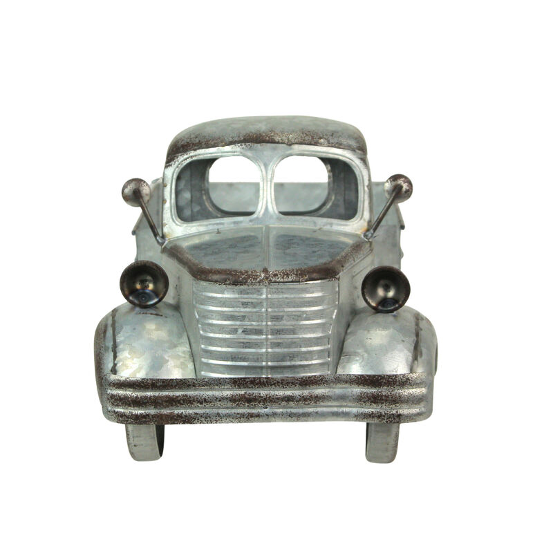 Distressed Galvanized Silver Truck Planter &ndash; Rustic Decor for Gardens & Patios image number 1