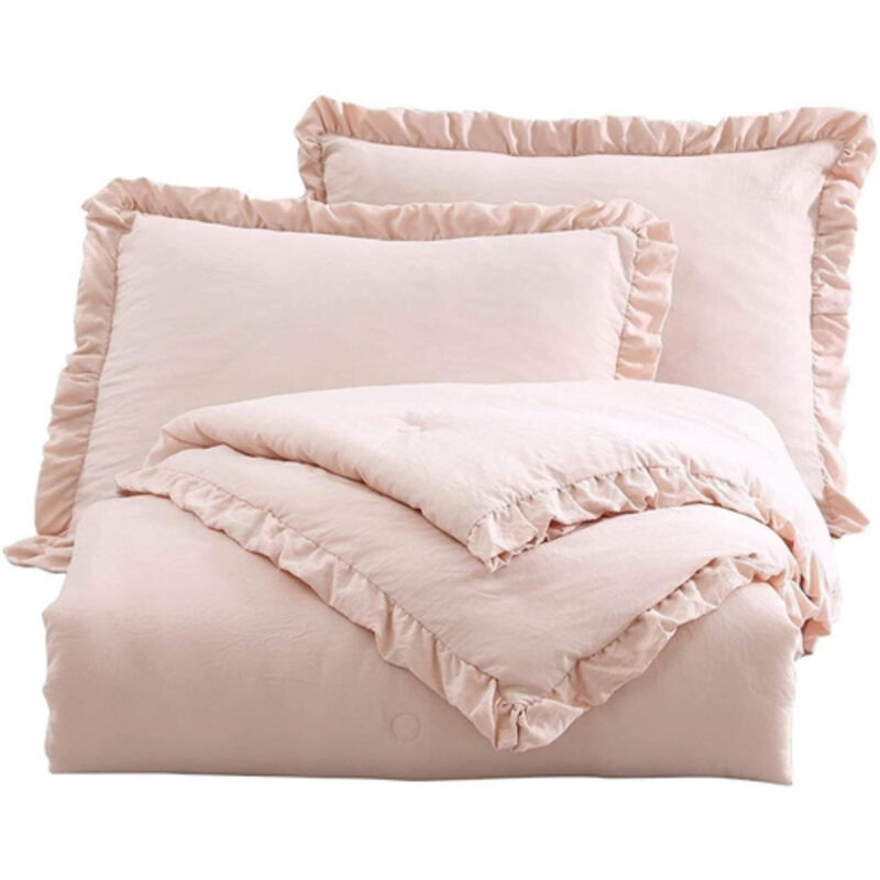 Romantic Ruffle Edge Comforter Set &ndash; Oversized Ultra Soft Microfiber Bedding