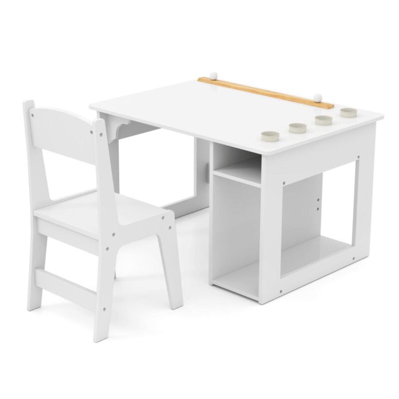 Hivvago Kids Art Table and Chair Set Toddler Craft Drawing Desk