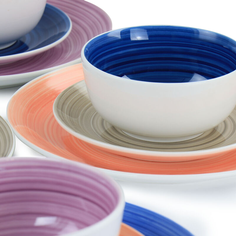 Gibson Home Color Vibes Fine Ceramic 12 Piece Dinnerware Set in Assorted Colors