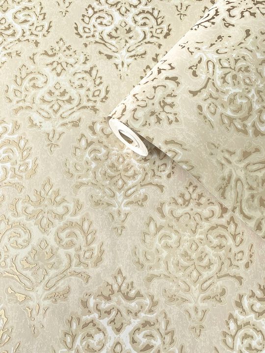 Lustre Modern Damask Gold Wallpaper MT2022
