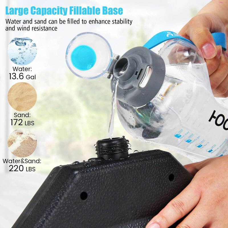 Mondawe 4 Pieces 13L Cantilever Offset Patio Umbrella Base with Easy-Fill Spouts