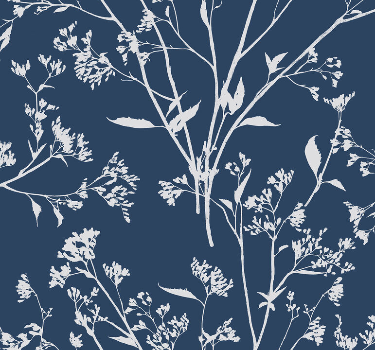Southport Navy Delicate Branches Wallpaper