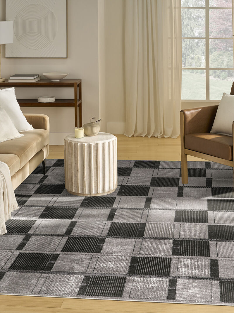 Nordic NRC09 Gray/Black 8' x 10' Rug