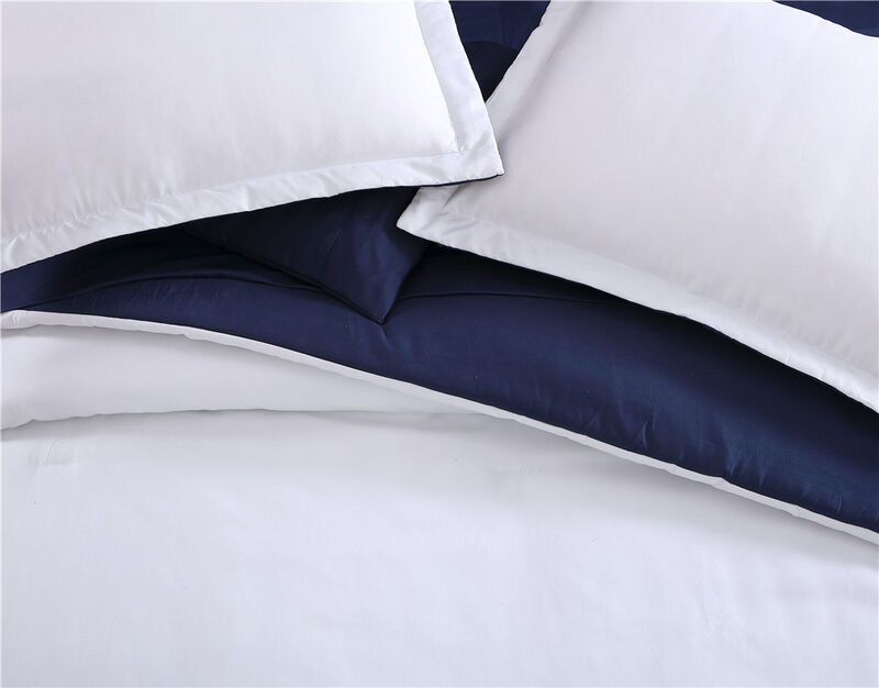 Chestnut Reversible 7 Piece bed in a bag Comforter Set King White & Navy