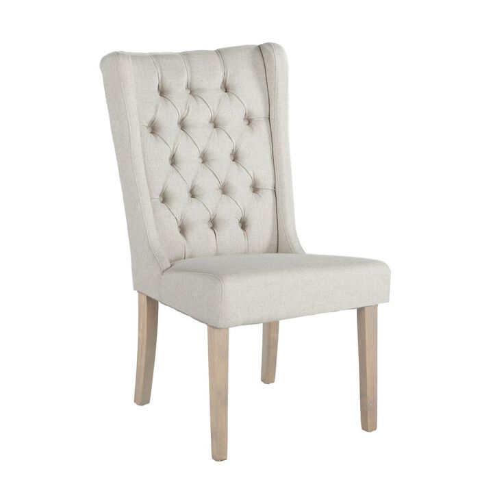 Belen Kox Off-White Linen Dining Chairs, Set of 2, Belen Kox