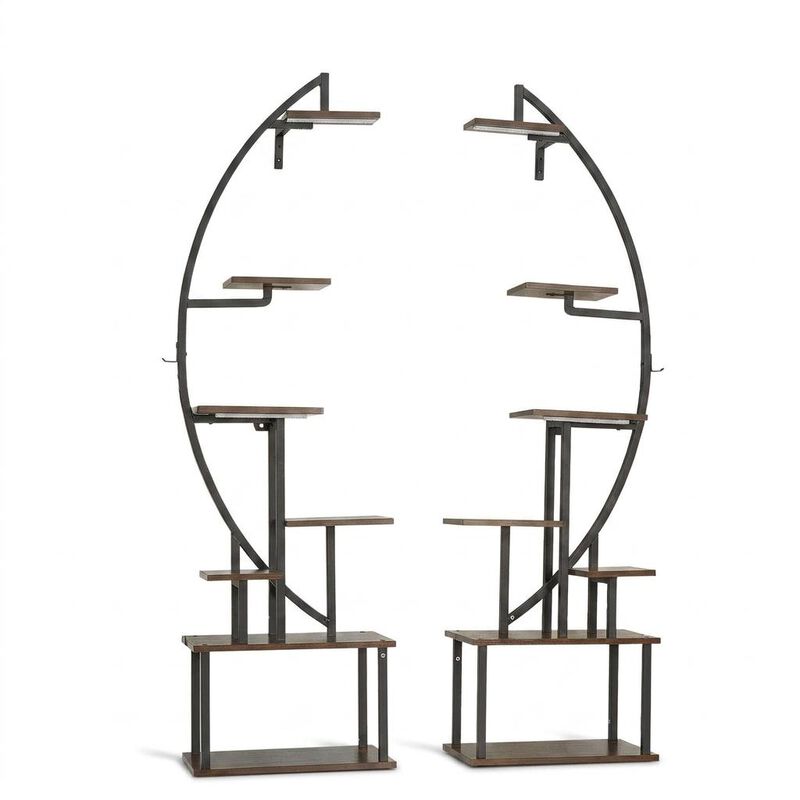 2 Pack Tall Plant Stand with LED Grow Lights, Multi Tier Indoor Plant Shelf image number 0