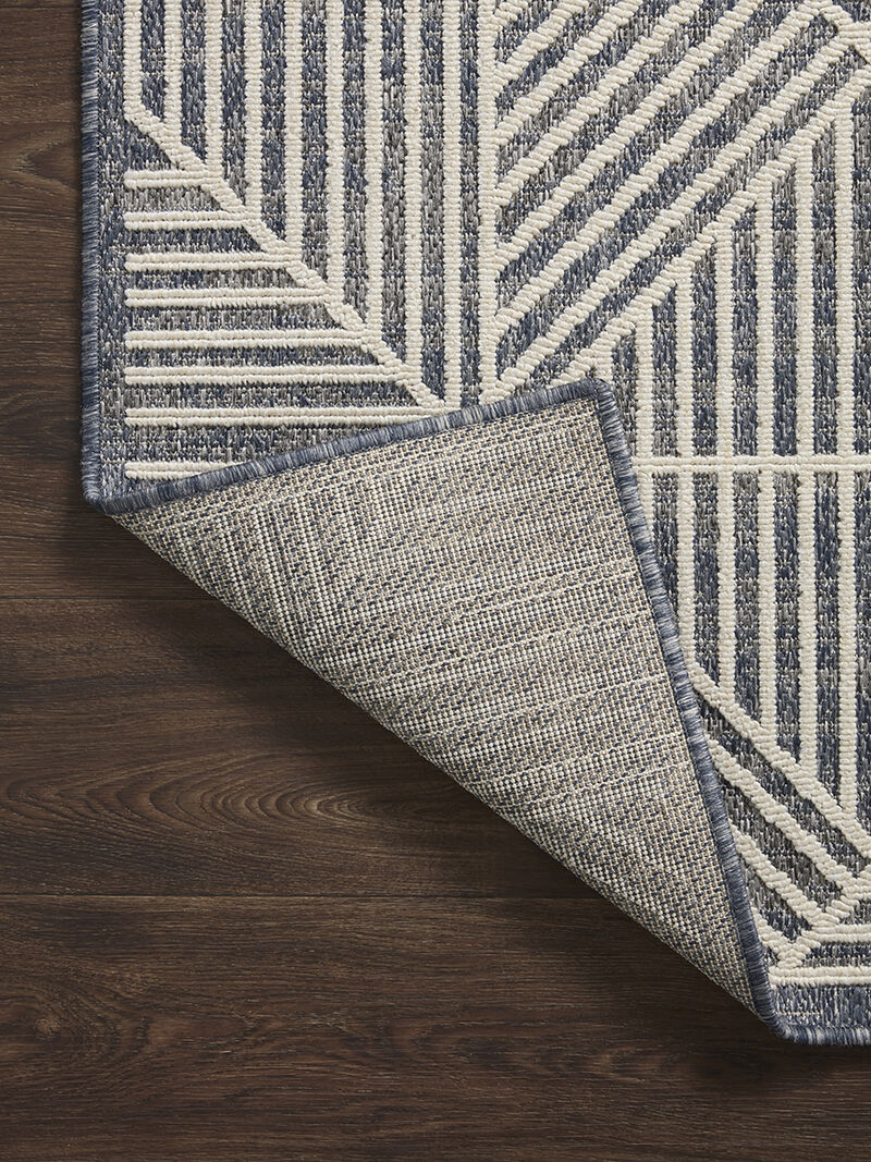 Rainier RAI03 Denim/Ivory 3'11" x 5'11" Rug
