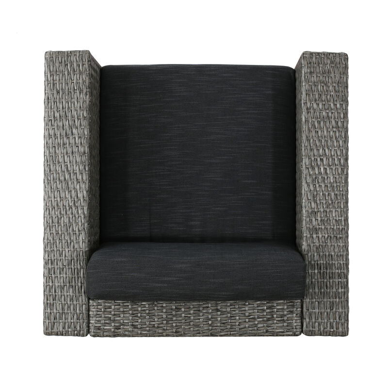 Christopher Knight Home Andrews Outdoor Wicker Swivel Club Chair with Water-Resistant Cushions image number 6