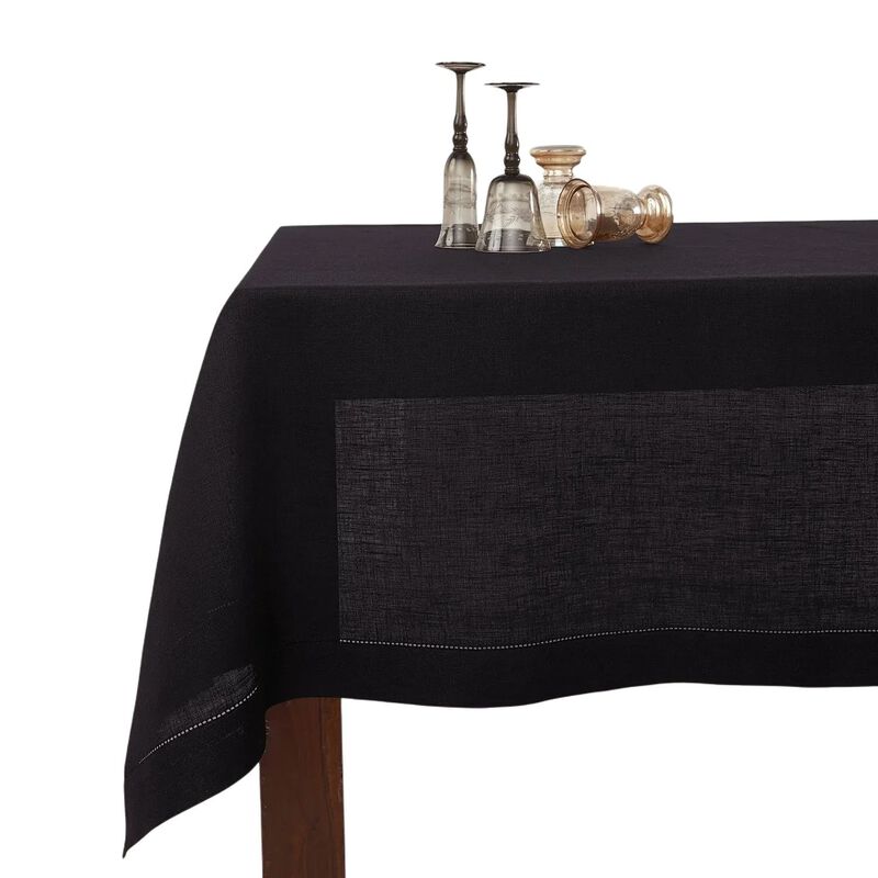 Solino Home 100% Pure Linen Tablecloth - Classic Hemstitch