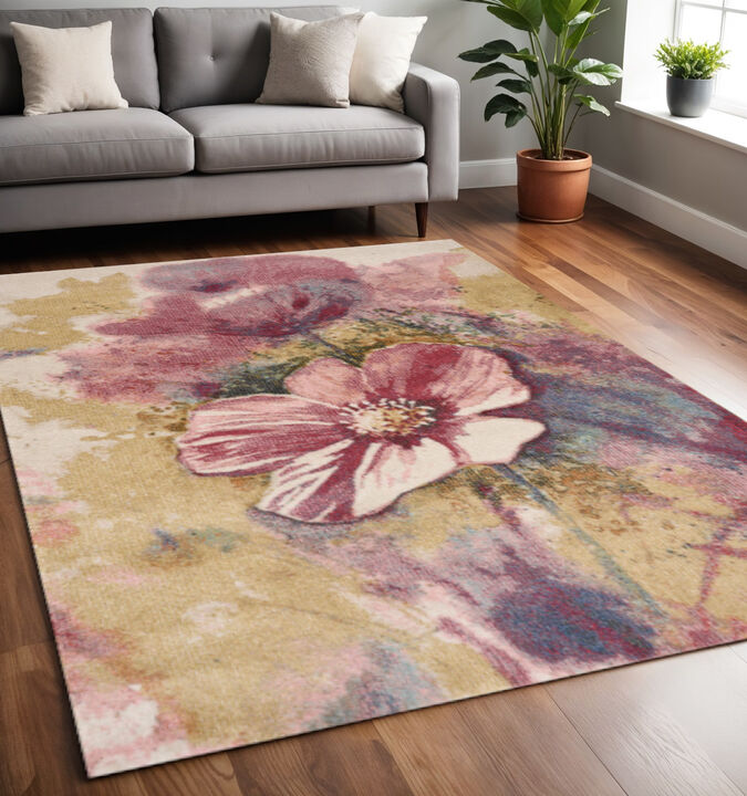 HomeRoots Floral Area Rug
