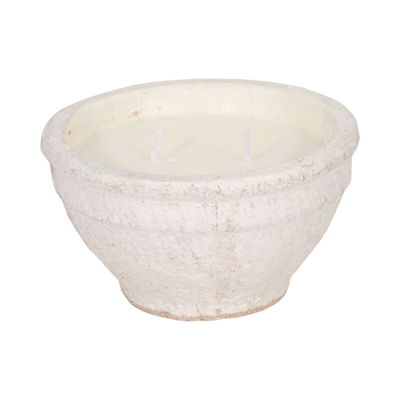 6" 14 Oz Sea Salt & Lemon Bowl Candle, White image number 0