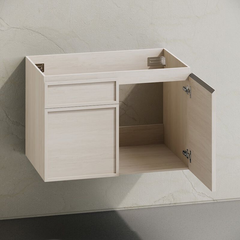 St. Tropez 30" Wall-Mounted Bathroom Vanity Cabinet without Top in White Oak image number 3