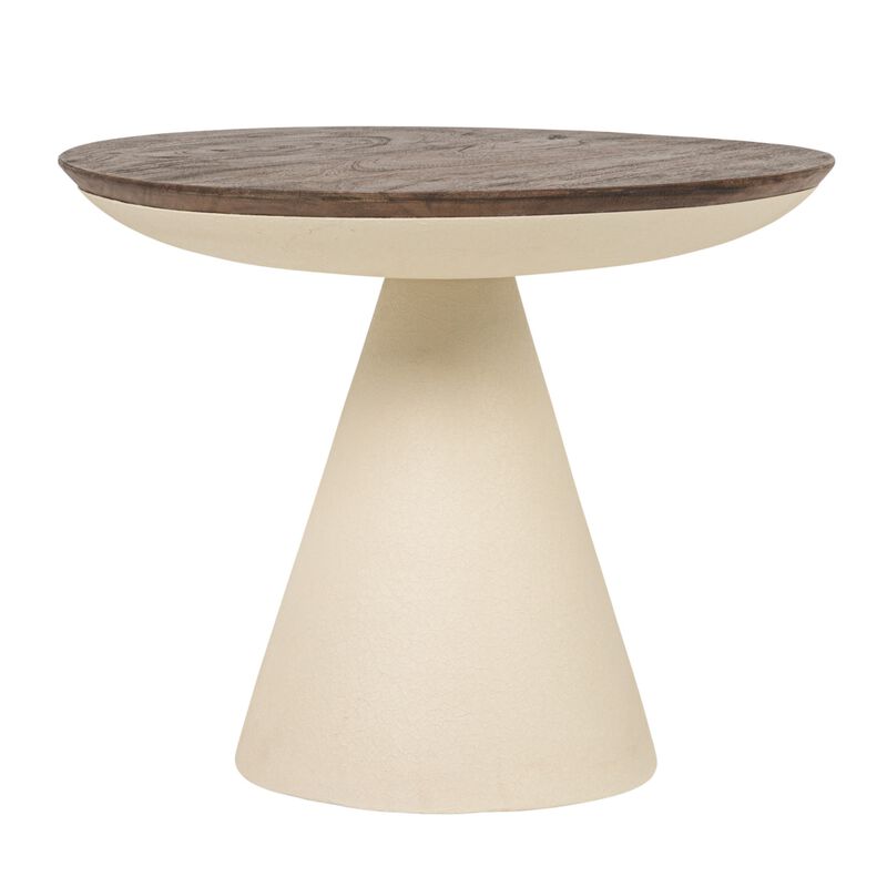 Cream Mango Wood & Iron Accent Table, Large image number 3