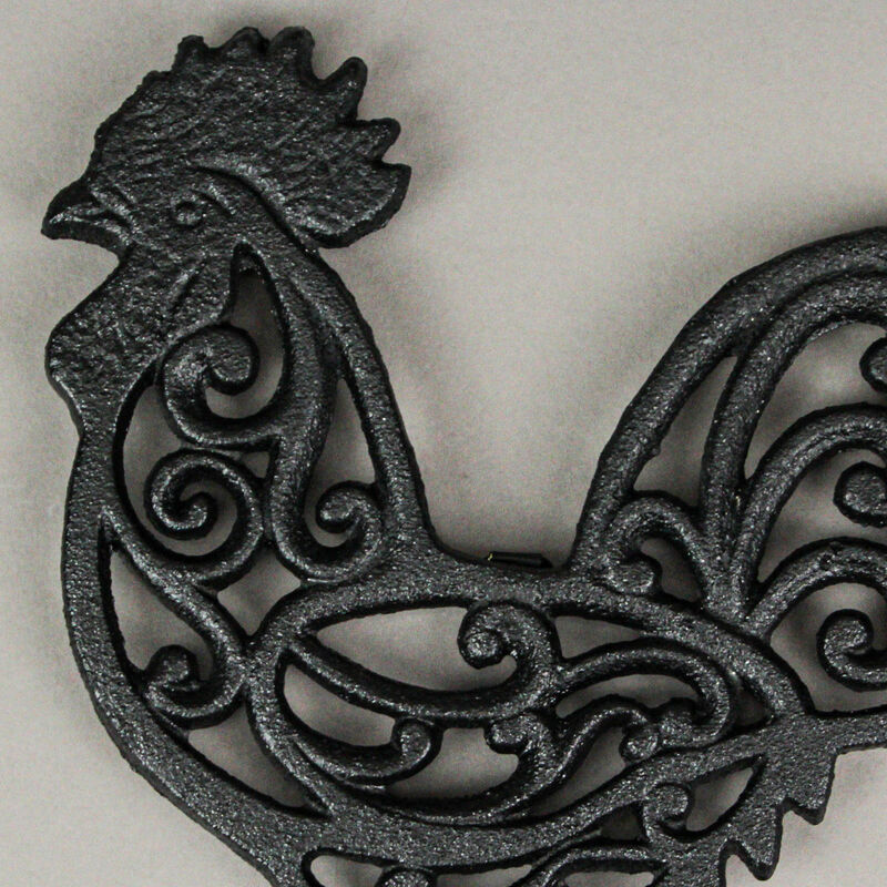 Set of 3 Black Cast Iron Farm Animal Kitchen Trivets Decorative Wall Hanging Art image number 4