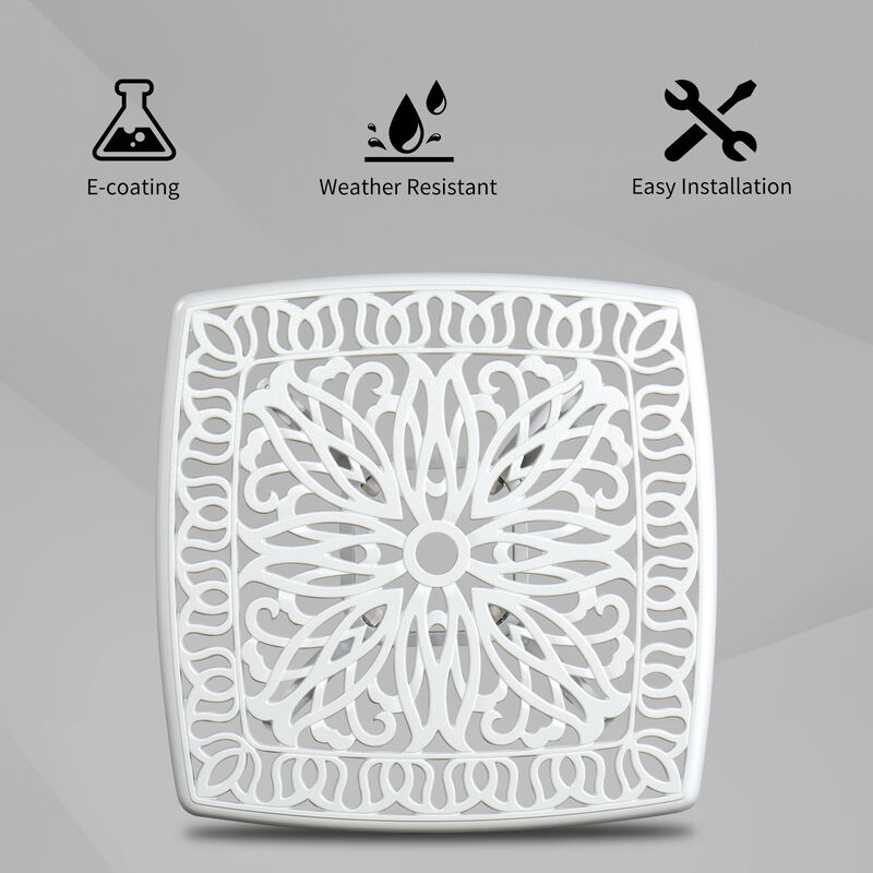 Outdoor Cast Aluminum Square Table for Patio Backyard and Poolside