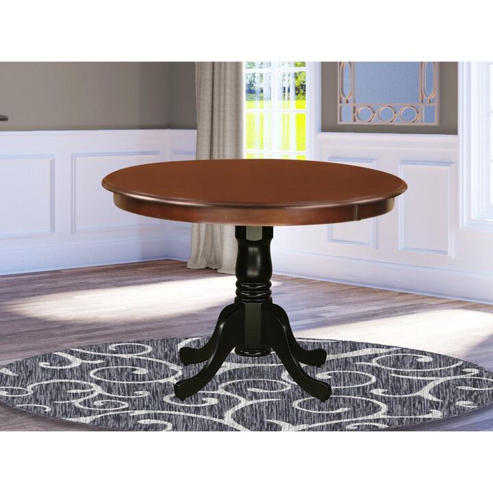 East West Furniture Dining Table Mahogany & Black