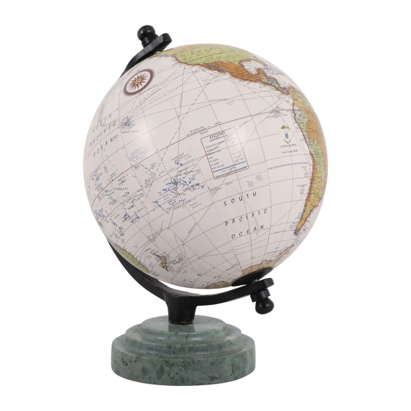 9x7" Globe, Ridged Marble Base image number 1