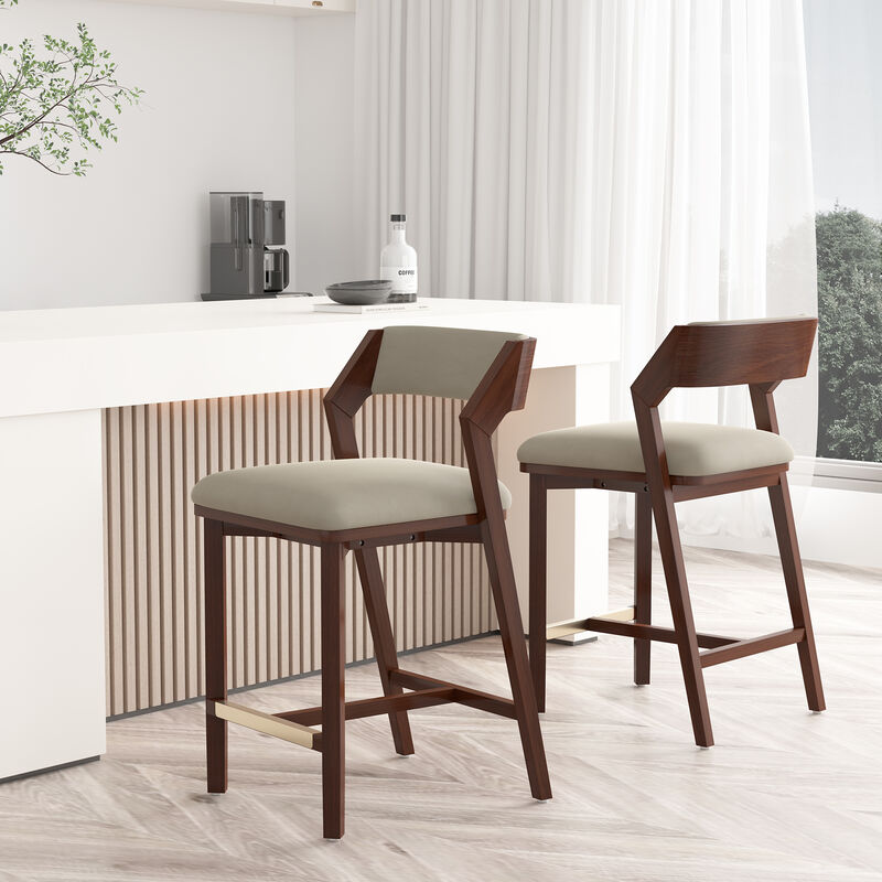Patricia Beige Counter Stools (Set of 2)