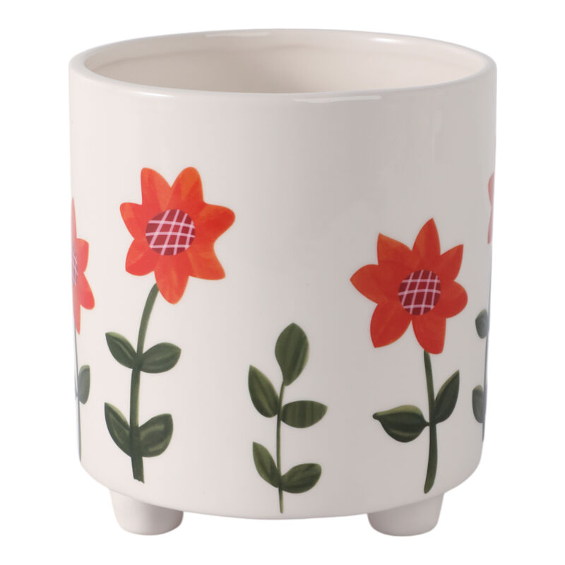 6" Footed Hand Painted Planter, Multi image number 3