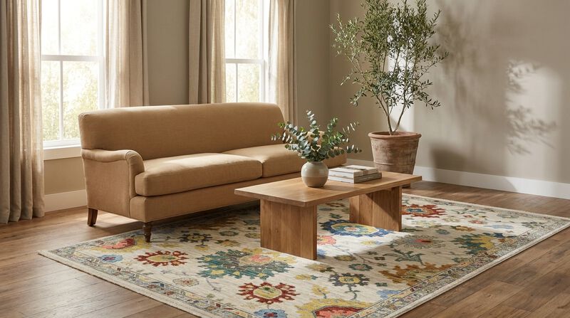 Lucca 5'3" x 7'6" Ivory Rug image number 1
