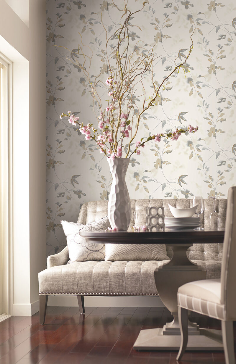 Linden Flower Soft Neutral Peel & Stick Wallpaper image number 1