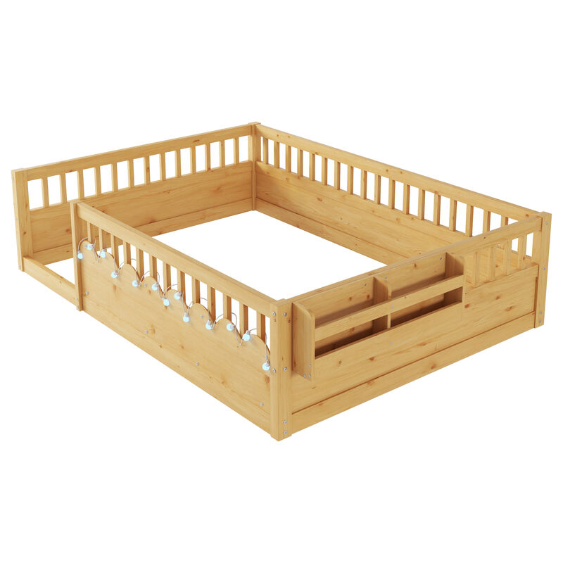 Vimnus Wooden Montessori Kids Toddler Floor Bed image number 7