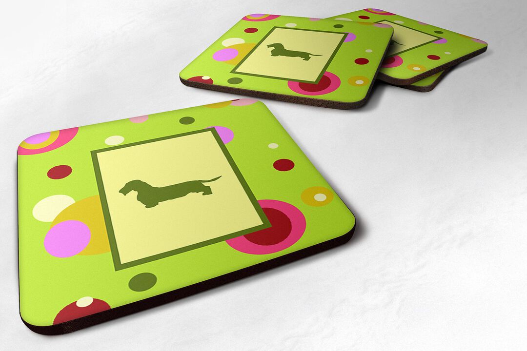 Caroline's Treasures CK1133FC Dachshund Foam Coasters (Set of 4), 3.5 H x 3.5 W, Multicolor