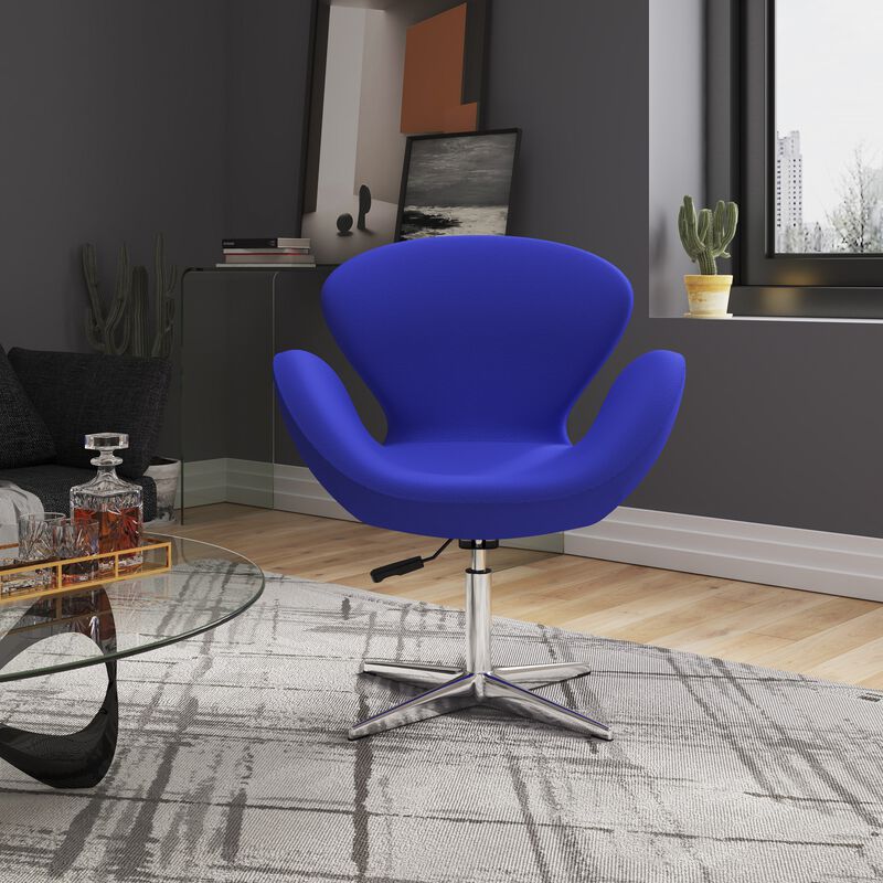 Raspberry Swivel Accent Chair in Blue