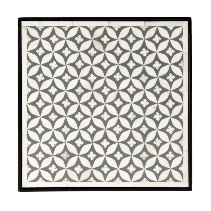 Butler Specialty Lana Resin and Bone Inlay Side Table, Gray